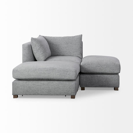 Mercana Valence 3 Piece (W/ 2 x Ottoman) Castlerock Gray Modular Sofa Set