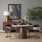 Mercana Leo 18.0L x 18.0W x 31.0H Gold Hammered W/White Fabric Shade Table Lamp