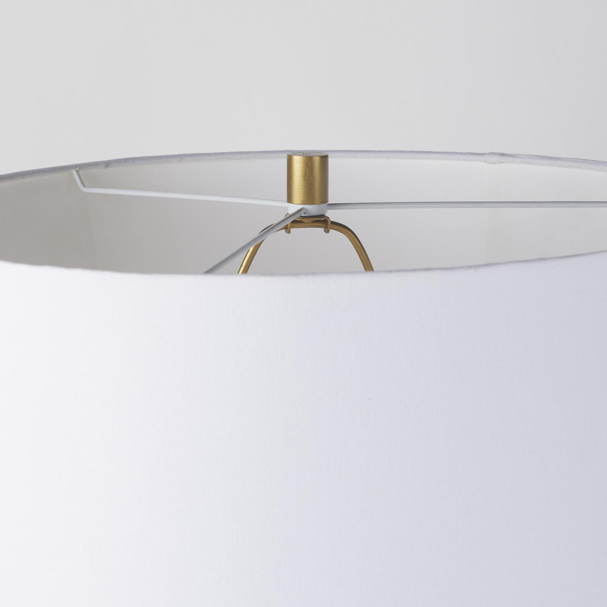 Mercana Leo 18.0L x 18.0W x 31.0H Gold Hammered W/White Fabric Shade Table Lamp