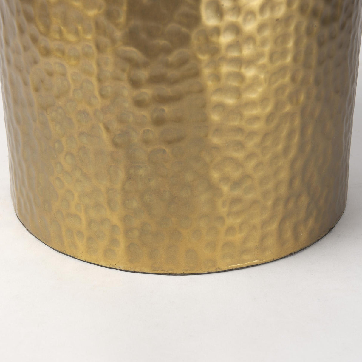Mercana Leo 18.0L x 18.0W x 31.0H Gold Hammered W/White Fabric Shade Table Lamp