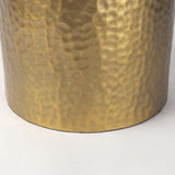Mercana Leo 18.0L x 18.0W x 31.0H Gold Hammered W/White Fabric Shade Table Lamp