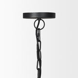 Mercana Karina 24" Round Matte Black Hammered Metal Dome Pendant Light