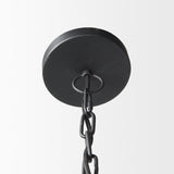 Mercana Karina 24" Round Matte Black Hammered Metal Dome Pendant Light