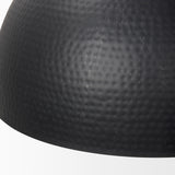 Mercana Karina 24" Round Matte Black Hammered Metal Dome Pendant Light