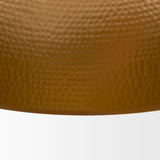 Mercana Karina 24" Round Matte Black Hammered Metal Dome Pendant Light
