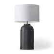 Mercana Leo 18.0L x 18.0W x 31.0H Black Hammered W/White Fabric Shade Table Lamp