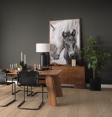 Mercana Leo 18.0L x 18.0W x 31.0H Black Hammered W/White Fabric Shade Table Lamp