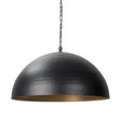 Mercana Karina 36" Round Matte Black Hammered Metal Dome Pendant Light