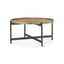 Mercana Marquisa 34.25L x 34.25W x 16.5H Small Brown Wood w/ Black Metal Coffee Table