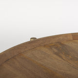 Mercana Marquisa 34.25L x 34.25W x 16.5H Small Brown Wood w/ Black Metal Coffee Table