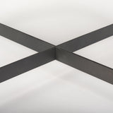 Mercana Marquisa 34.25L x 34.25W x 16.5H Small Brown Wood w/ Black Metal Coffee Table