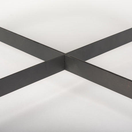 Mercana Marquisa 34.25L x 34.25W x 16.5H Small Brown Wood w/ Black Metal Coffee Table