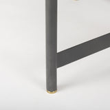 Mercana Marquisa 34.25L x 34.25W x 16.5H Small Brown Wood w/ Black Metal Coffee Table