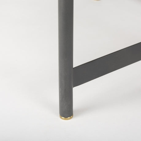 Mercana Marquisa 34.25L x 34.25W x 16.5H Small Brown Wood w/ Black Metal Coffee Table