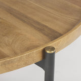 Mercana Marquisa Medium Brown Wood W/Black Metal Large Coffee Table