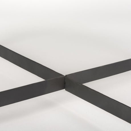 Mercana Marquisa Medium Brown Wood W/Black Metal Large Coffee Table