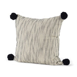 Mercana Krystal 18 x 18 Cream/Black Pom Pom Decorative Pillow Cover