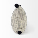 Mercana Krystal 18 x 18 Cream/Black Pom Pom Decorative Pillow Cover