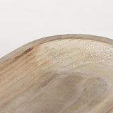 Mercana Carver Set of 2 Oblong White Washed Wood Footed Trays