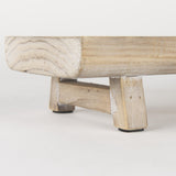 Mercana Carver Set of 2 Rectangular White Washed Wood Trays