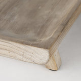 Mercana Carver Set of 2 Rectangular White Washed Wood Trays