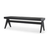 Mercana Arvin 59.1L x 17.7W x 18.1H Black Wooden Bench