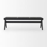 Mercana Arvin 59.1L x 17.7W x 18.1H Black Wooden Bench