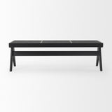 Mercana Arvin 59.1L x 17.7W x 18.1H Black Wooden Bench