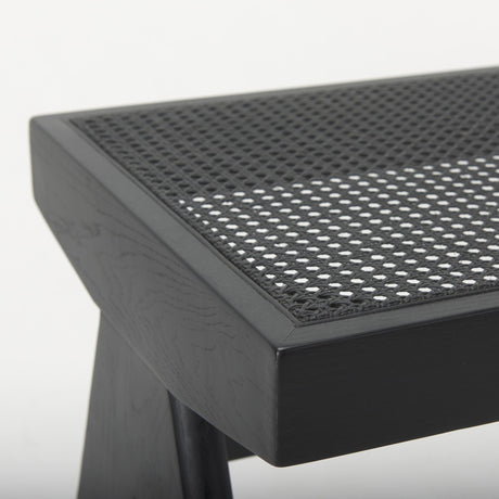 Mercana Arvin 59.1L x 17.7W x 18.1H Black Wooden Bench