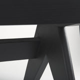 Mercana Arvin 59.1L x 17.7W x 18.1H Black Wooden Bench