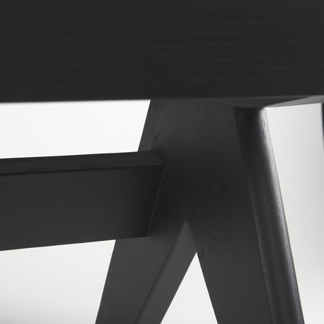 Mercana Arvin 59.1L x 17.7W x 18.1H Black Wooden Bench