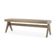 Mercana Arvin 59.1L x 17.7W x 18.1H Brown Wooden Bench