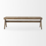 Mercana Arvin 59.1L x 17.7W x 18.1H Brown Wooden Bench