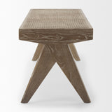 Mercana Arvin 59.1L x 17.7W x 18.1H Brown Wooden Bench