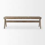 Mercana Arvin 59.1L x 17.7W x 18.1H Brown Wooden Bench