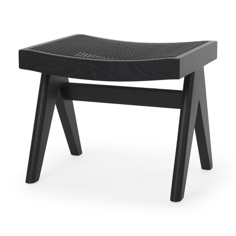 Mercana Arvin 21.7L x 17.7W x 18.1H Black Wooden Stool