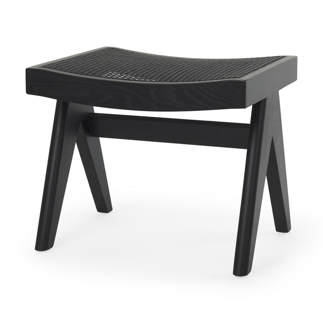 Mercana Arvin 21.7L x 17.7W x 18.1H Black Wooden Stool