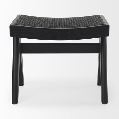 Mercana Arvin 21.7L x 17.7W x 18.1H Black Wooden Stool