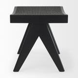Mercana Arvin 21.7L x 17.7W x 18.1H Black Wooden Stool