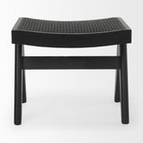 Mercana Arvin 21.7L x 17.7W x 18.1H Black Wooden Stool