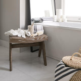 Mercana Arvin 21.7L x 17.7W x 18.1H Medium Brown Wooden Stool