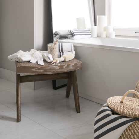 Mercana Arvin 21.7L x 17.7W x 18.1H Medium Brown Wooden Stool