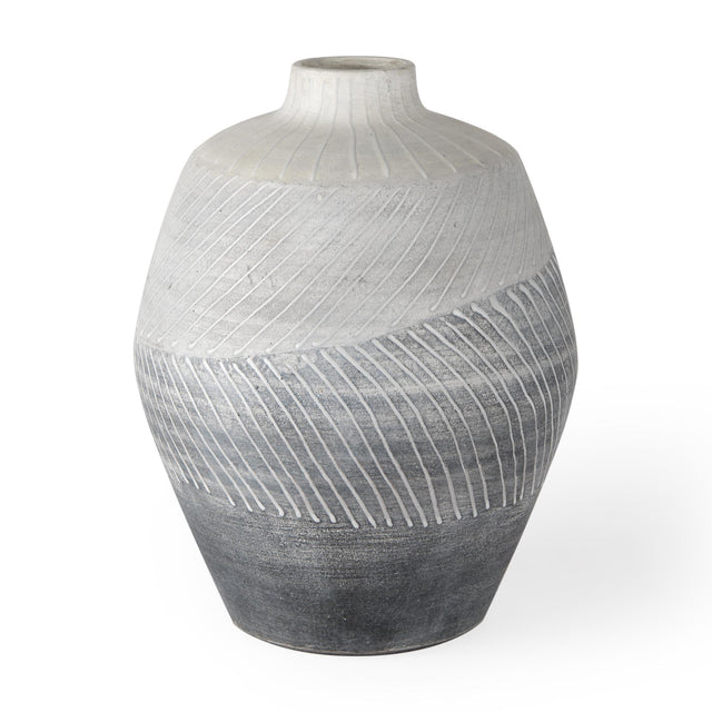 Mercana Blume 10H Off-White w/ Gray Textured Vase