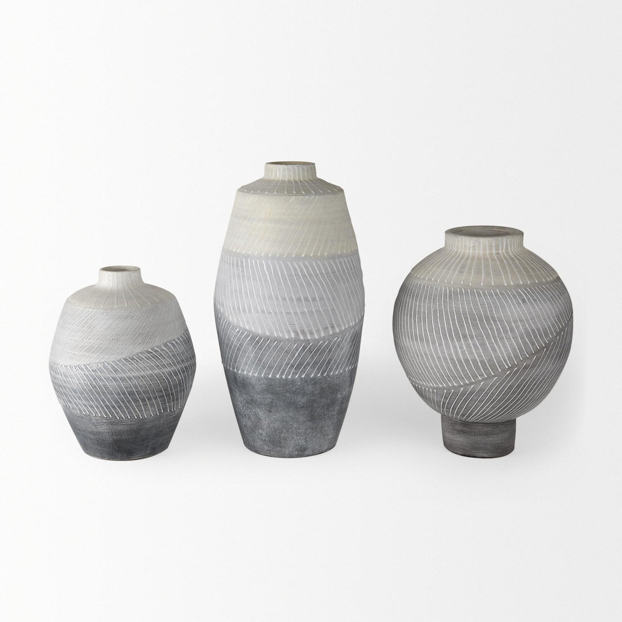 Mercana Blume 10H Off-White w/ Gray Textured Vase