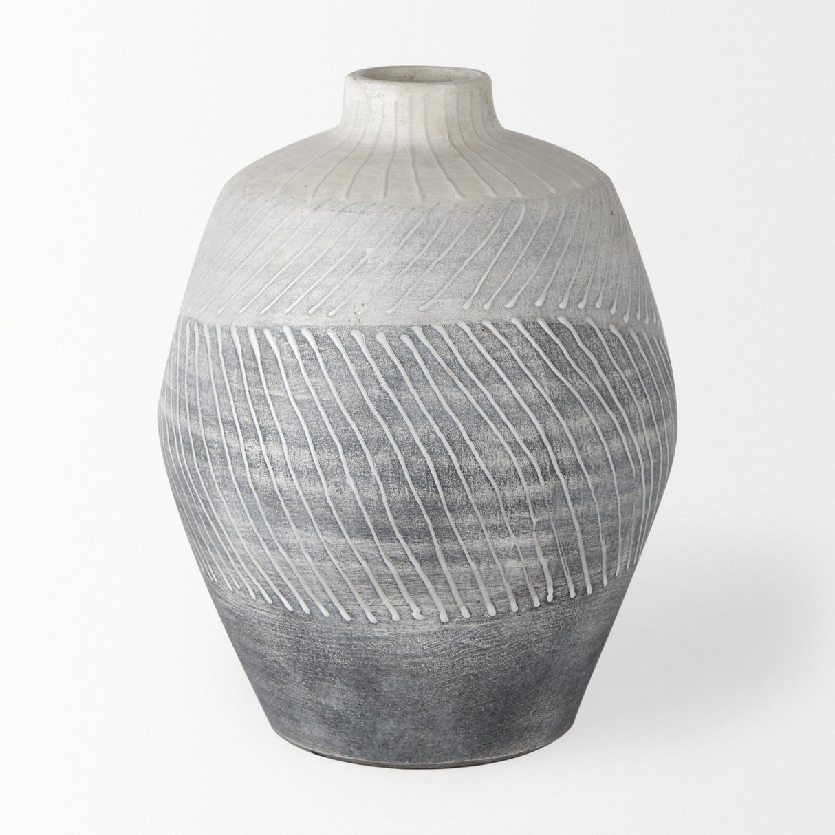 Mercana Blume 10H Off-White w/ Gray Textured Vase