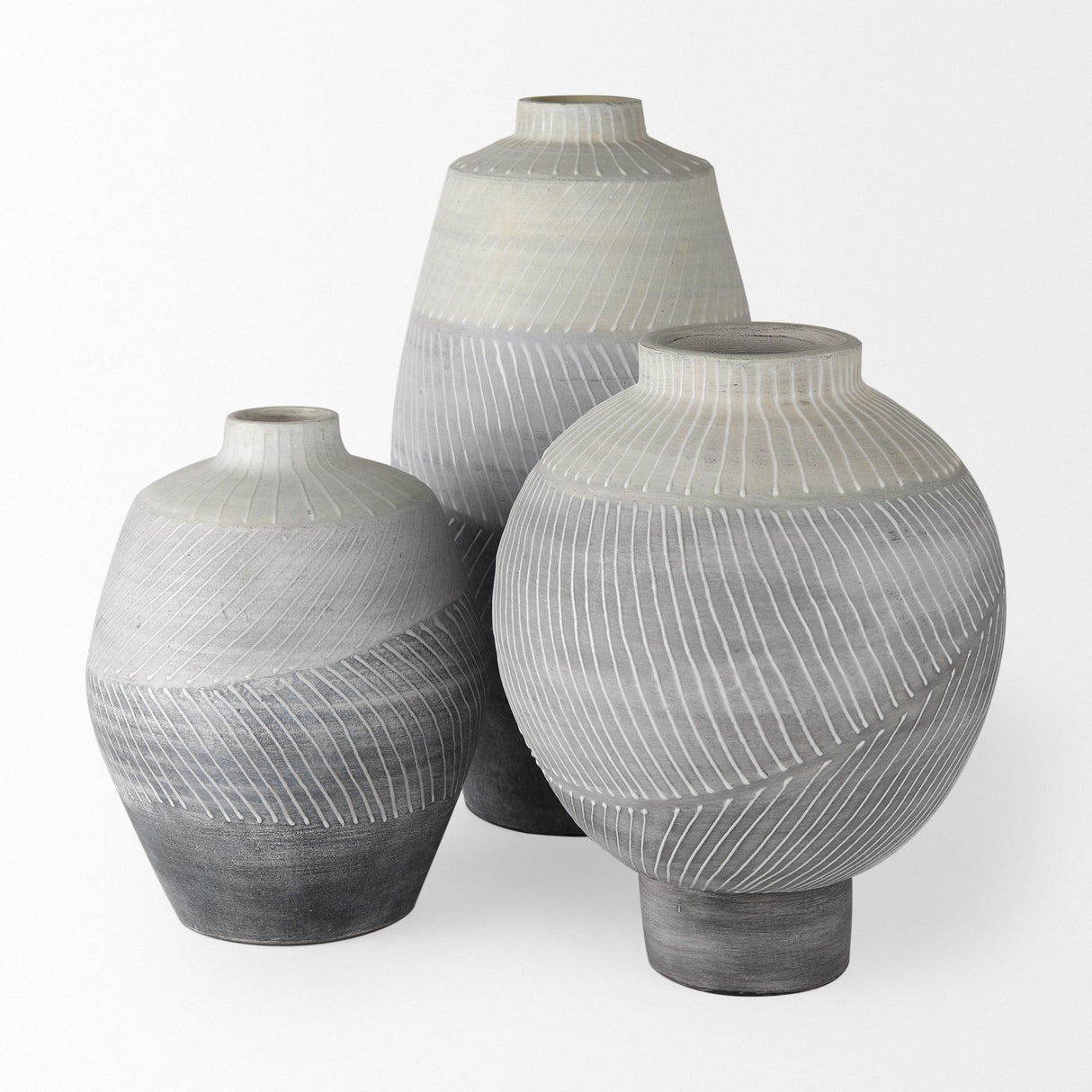 Mercana Blume 12.5H Off-White w/ Gray Textured Vase