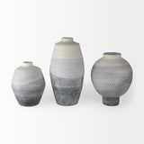 Mercana Blume 12.5H Off-White w/ Gray Textured Vase