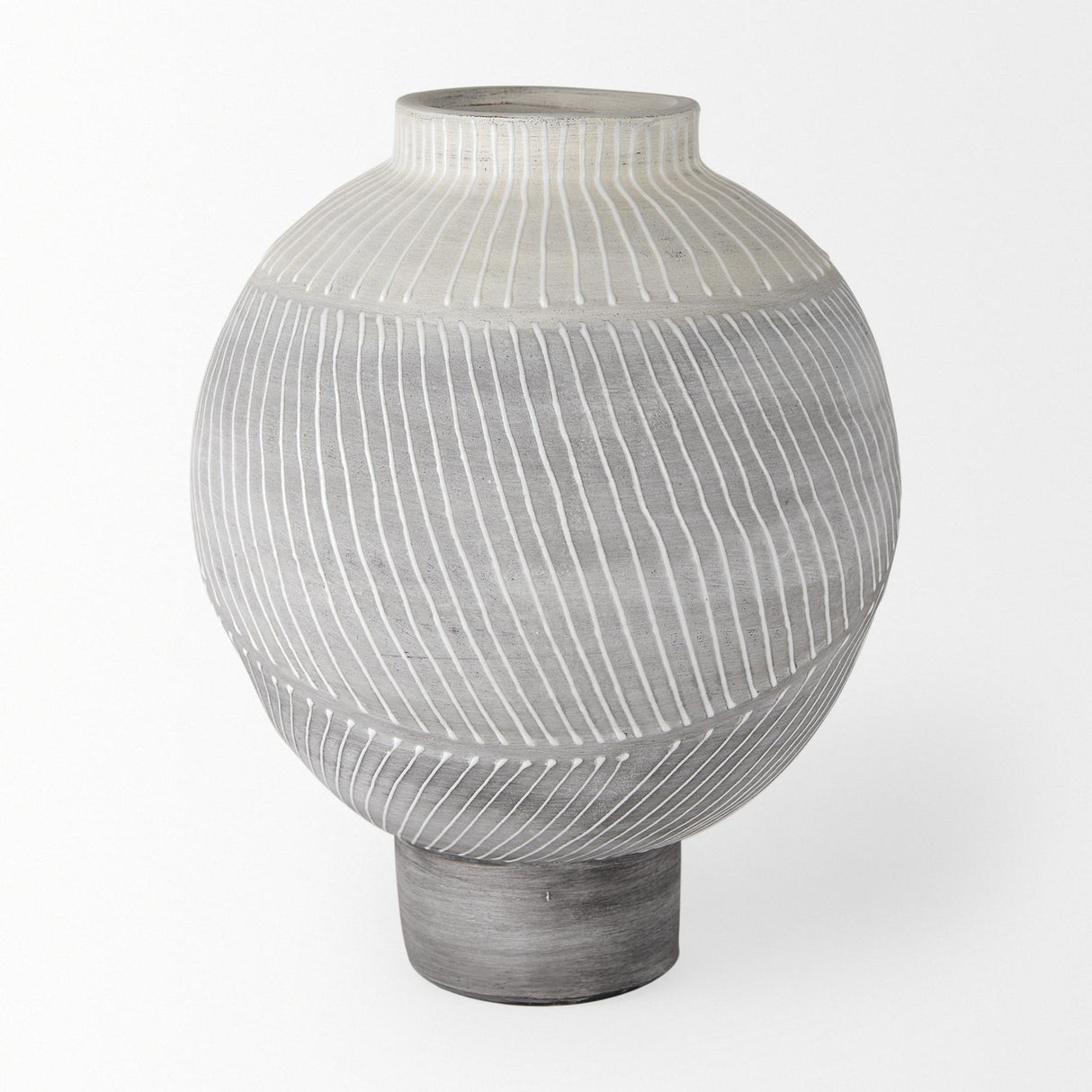 Mercana Blume 12.5H Off-White w/ Gray Textured Vase