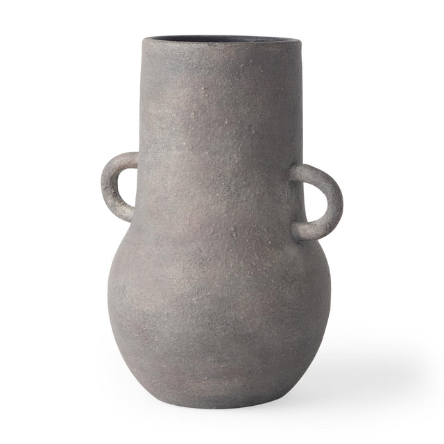 Mercana Armani 10.4H Brown-Gray Double Ear Ceramic Vase