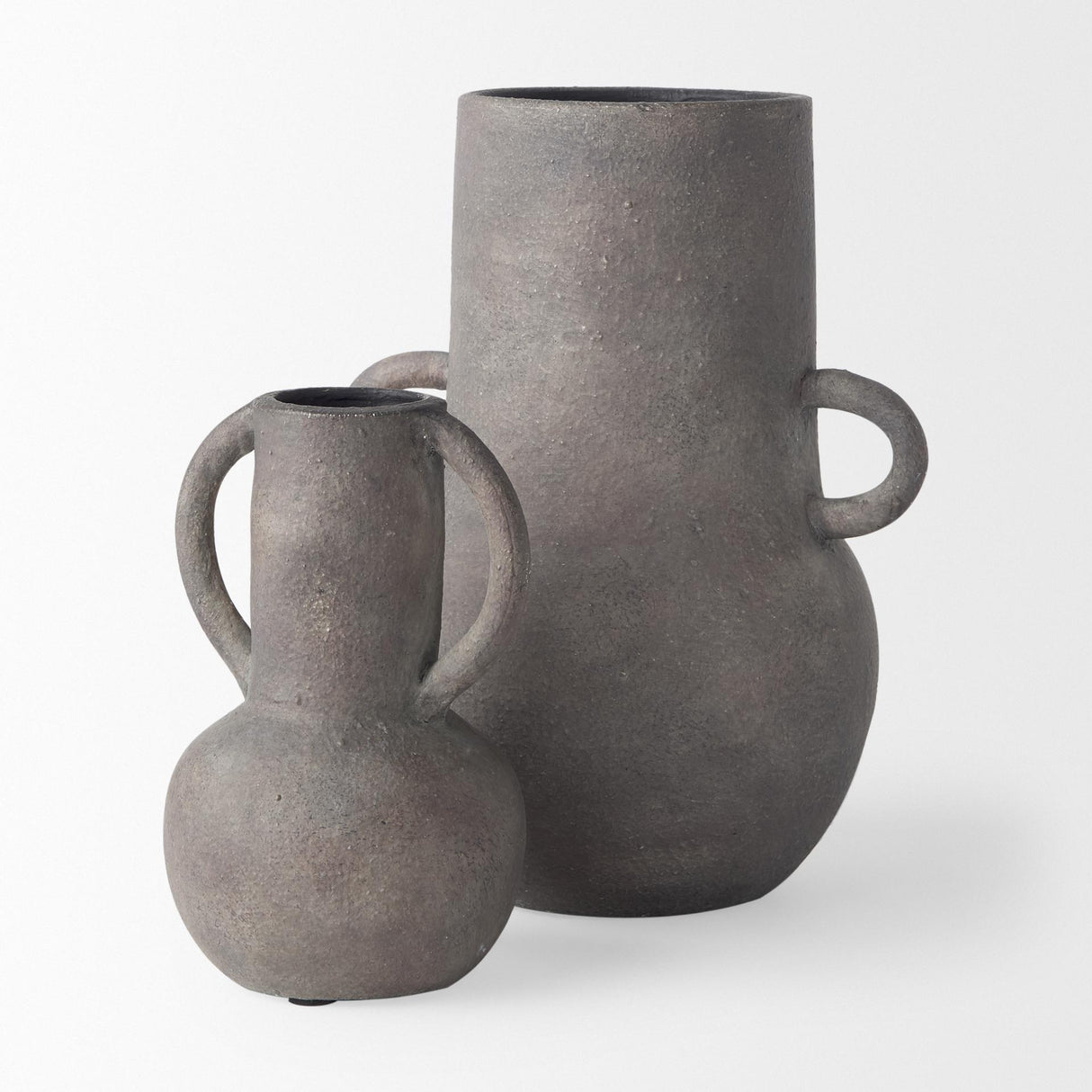 Mercana Armani 10.4H Brown-Gray Double Ear Ceramic Vase